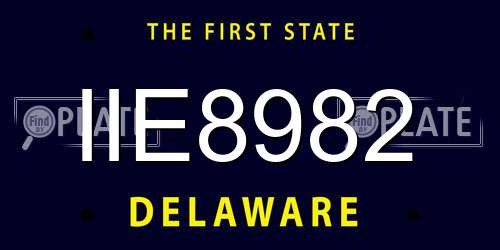 IIE8982 Delaware License Plate