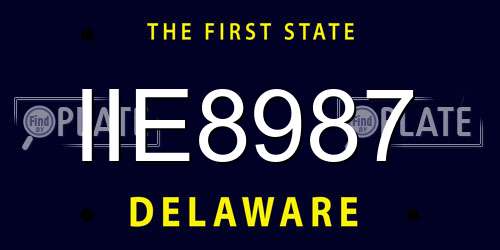 IIE8987 Delaware License Plate