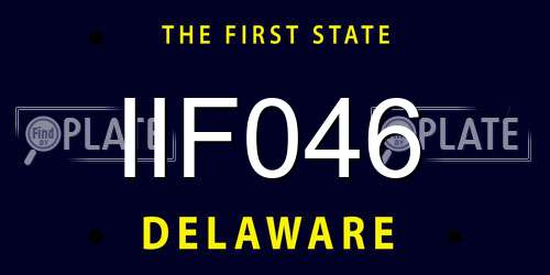 IIF046 Delaware License Plate