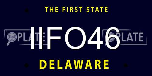 IIFO46 Delaware License Plate