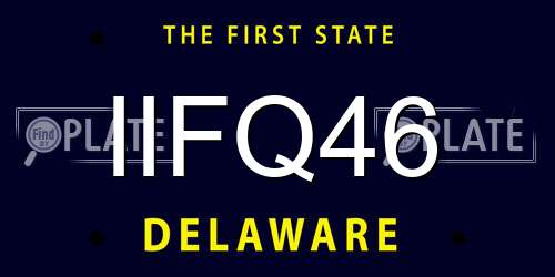 IIFQ46 Delaware License Plate