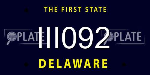 III092 Delaware License Plate