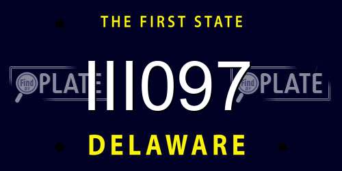 III097 Delaware License Plate