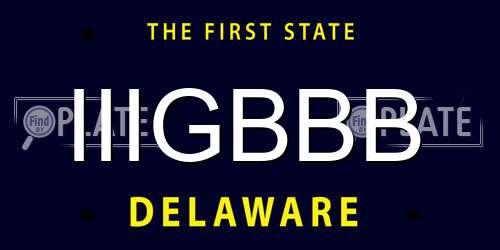 IIIGBBB Delaware License Plate