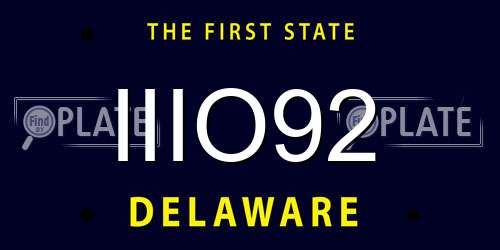 IIIO92 Delaware License Plate