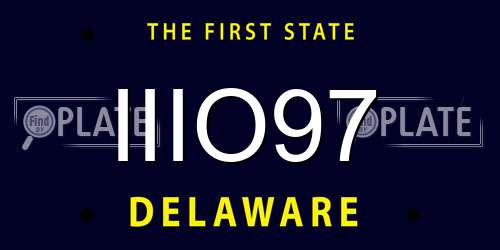 IIIO97 Delaware License Plate