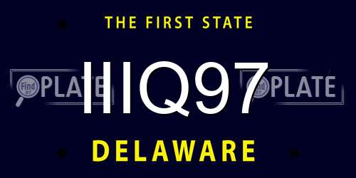 IIIQ97 Delaware License Plate