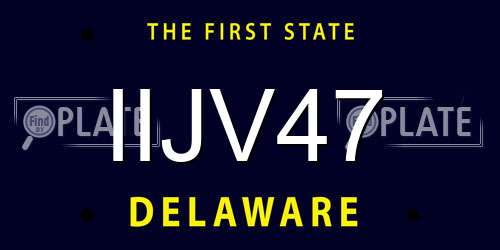 IIJV47 Delaware License Plate
