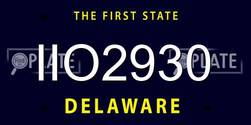 IIO2930 Delaware License Plate