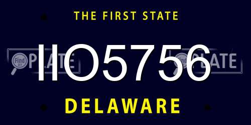 IIO5756 Delaware License Plate