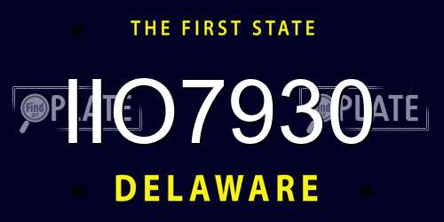 IIO7930 Delaware License Plate