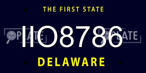 IIO8786 Delaware License Plate