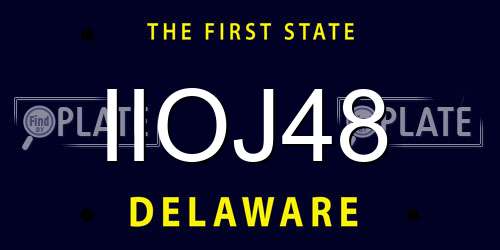 IIOJ48 Delaware License Plate