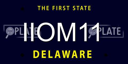 IIOM11 Delaware License Plate