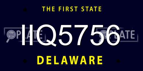 IIQ5756 Delaware License Plate