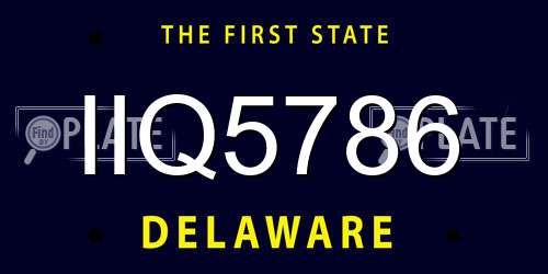 IIQ5786 Delaware License Plate