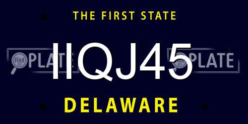 IIQJ45 Delaware License Plate