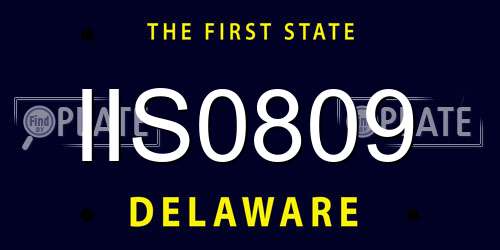 IIS0809 Delaware License Plate