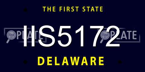IIS5172 Delaware License Plate