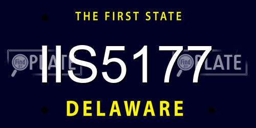IIS5177 Delaware License Plate
