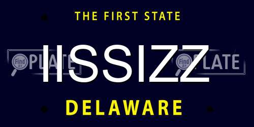 IISSIZZ Delaware License Plate