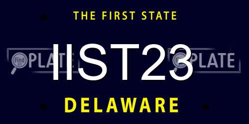 IIST23 Delaware License Plate