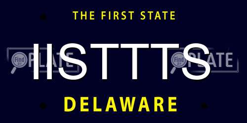 IISTTTS Delaware License Plate