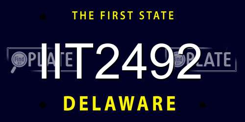 IIT2492 Delaware License Plate