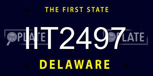 IIT2497 Delaware License Plate