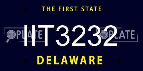 IIT3232 Delaware License Plate