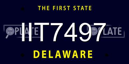 IIT7497 Delaware License Plate