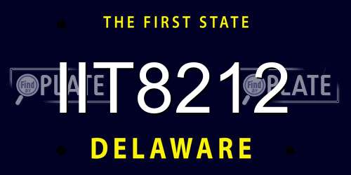 IIT8212 Delaware License Plate