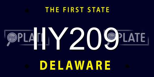 IIY209 Delaware License Plate