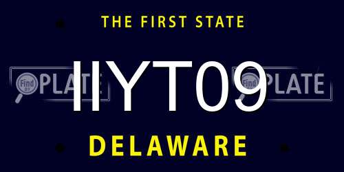 IIYT09 Delaware License Plate