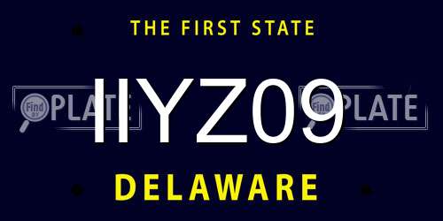 IIYZ09 Delaware License Plate
