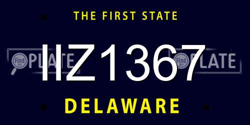 IIZ1367 Delaware License Plate