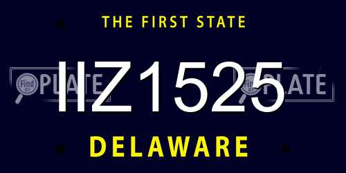 IIZ1525 Delaware License Plate