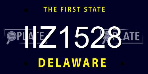 IIZ1528 Delaware License Plate