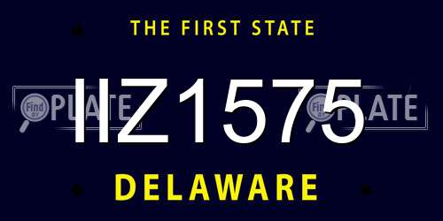 IIZ1575 Delaware License Plate