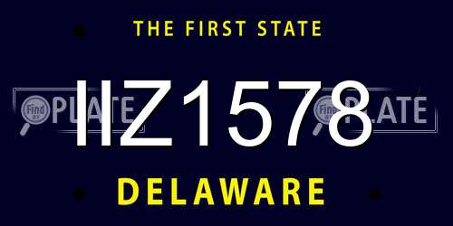IIZ1578 Delaware License Plate