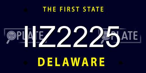 IIZ2225 Delaware License Plate
