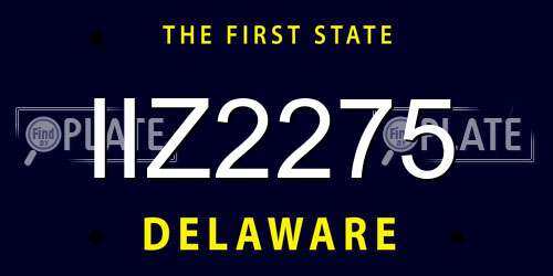 IIZ2275 Delaware License Plate