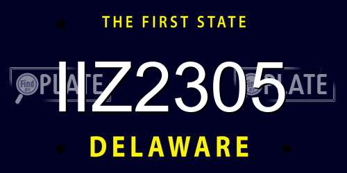 IIZ2305 Delaware License Plate