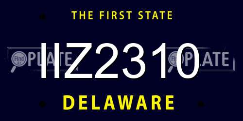 IIZ2310 Delaware License Plate