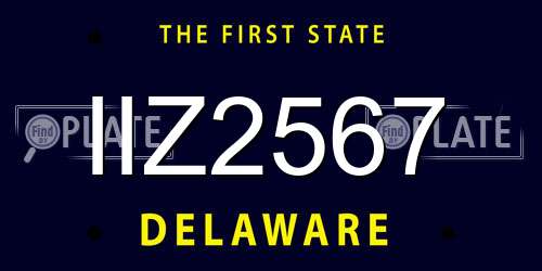 IIZ2567 Delaware License Plate