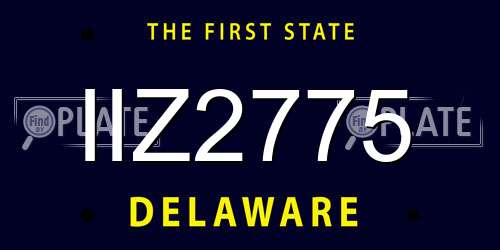 IIZ2775 Delaware License Plate
