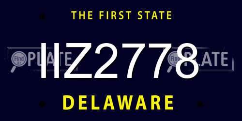 IIZ2778 Delaware License Plate