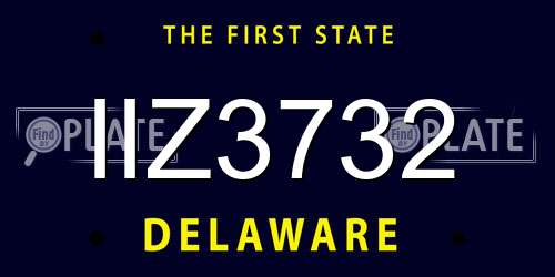 IIZ3732 Delaware License Plate
