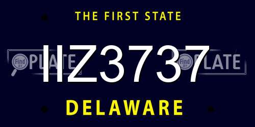 IIZ3737 Delaware License Plate