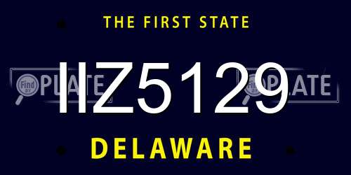 IIZ5129 Delaware License Plate